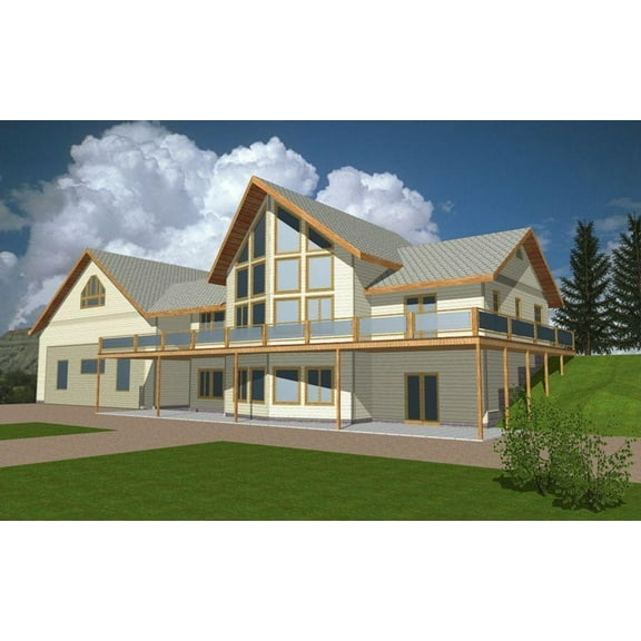 001-3295: Beach & coastal 4 Bed, 4 Bath Luxury Home Plan, 4100 Sq Ft: Full Blueprints with License to Build by Home Plan Marketplace - Lesuto