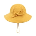 thumbnail image 6 of HAOTAGS Infant Toddler Bucket Hats, Solid Color Cotton Sun Cap Bowknot Adjustable Summer UV Protection Fisherman Hat Orange Size 1T, 6 of 9