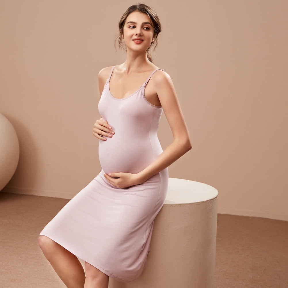 harmtty Pregnant Women Front Buckle Nursing Tank Top Trim Maternity  Breastfeeding Vest 