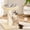 Beige with Bed, variant on Cat Scratching Post 32” with Large Plush Perch, Sisal & Carpet Scratcher, Vertical Cat Tower with Elevated Bed, Removable Washable Cover, Dark Grey