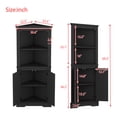 thumbnail image 6 of 69'' H Tall Farmhouse Corner Storage Cabinet with 2 Doors, Narrow Bathroom Cabinet with Storage Shelves, Corner Hutch for Kitchen, Dining Living Room, Black, 6 of 9