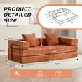 thumbnail image 3 of Kosynda 77"W Convertible Sleeper Sofa Bed with Fixed-Shape Frame, Folding Floor Sofa Couch with Chenille Armrests for Living Room, Small Space Apartment, Office (Orange), 3 of 7