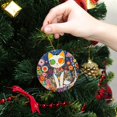 thumbnail image 6 of Funny Christmas Ornament,Stunning Color - Circle Kitty,Xmas Round Ceramic Pendant, 6 of 6