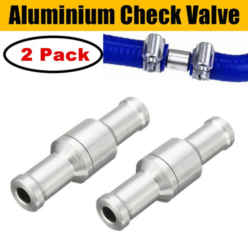 2pcs 10mm OneWay Check Valve 3/8 Inch Oil Fuel Diesel Gas Aluminum