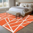 thumbnail image 4 of Orange Geometric Area Rugs 5'x7', Washable Small Throw Rugs for Laundry Room Playroom, Abstract Stripes Modern Simple Indoor Outdoor Rug Non-Slip Low Pile Carpet Runner Reversible Floor Mats, 4 of 8