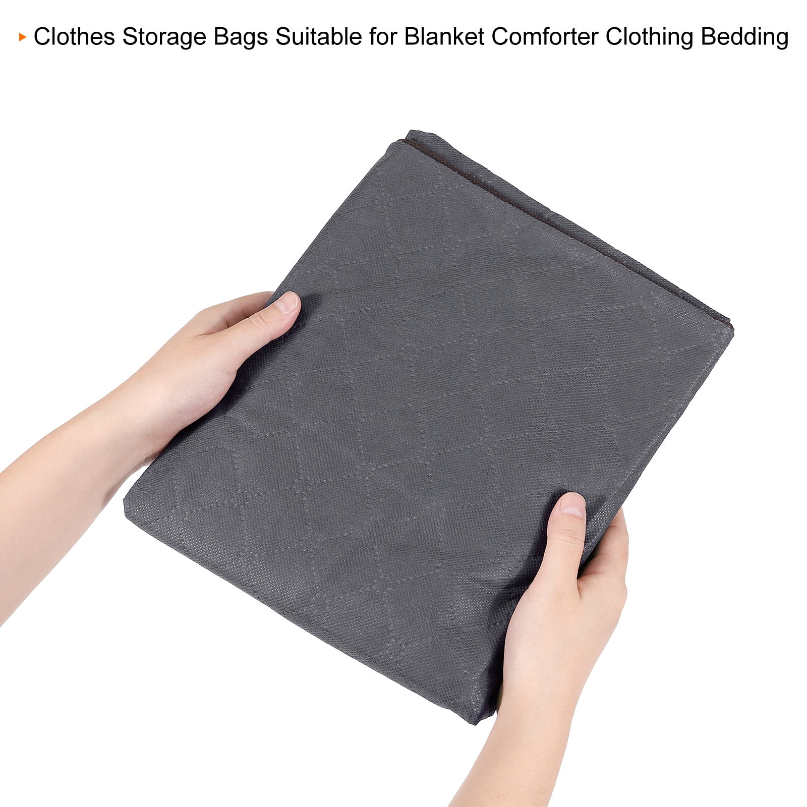 Unique Bargains Foldable Clothes Storage Bags with Reinforced Handle Gray