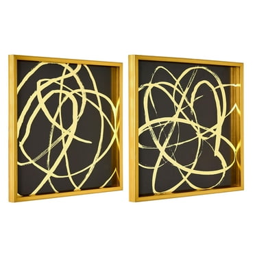 American Art Decor Golden Skate Framed 2-Piece 20" x 20" Wall Decor Set