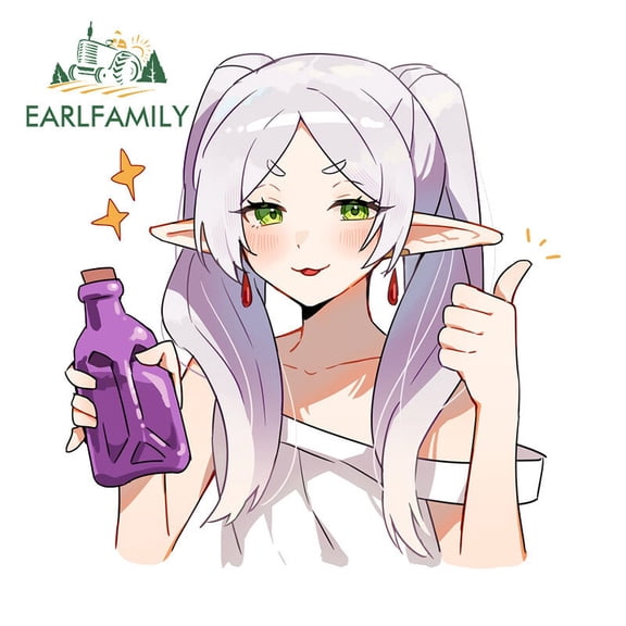 EARLFAMILY 5.1 in Frieren Girl Anime Beautiful Car Sticker Scratch-Proof Decals