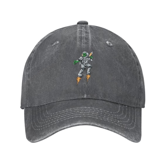 ZICANCN Escaped Aliens Adjustable Baseball Cap Women, Hats for Men Adult Washed Cotton Denim Baseball Caps Fashion Deep Heather