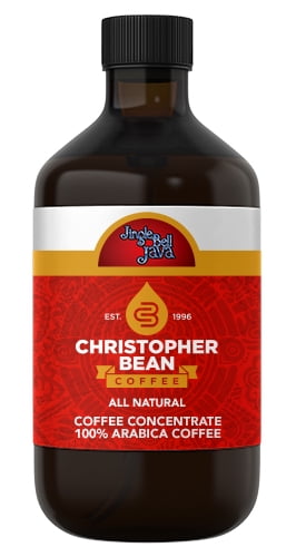 Jingle Bell Java Cold Brew, Iced Coffee, Hot Coffee Christopher Bean Liquid Java (16 Ounce Bottle) Makes 48-62 Cups