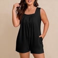 thumbnail image 2 of Women Sleeveless Scoop Neck Loose Fit Romper with Pockets Casual Summer Outfit, 2 of 5