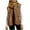 Brown, variant on Warm Fleece Women's Sleeveless Jacket - Zip Up With Pockets, Fuzzy Fall Winter Vest for Weekend & Everyday Wear Green XXL
