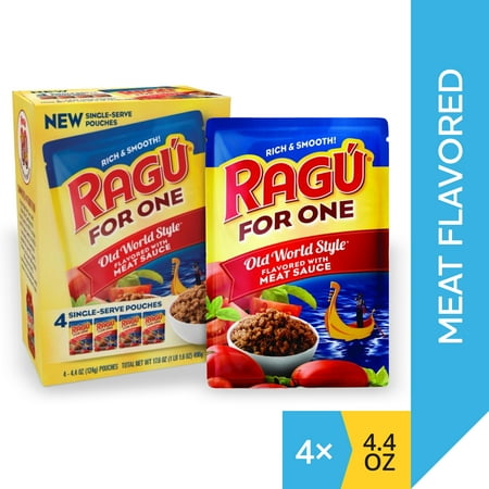 Ragu Old World Style Sauce Flavored with Meat, Made with Olive Oil, Perfect for Italian Style Meals at Home, 4.4 oz, 4 Count