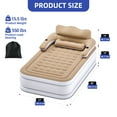 thumbnail image 3 of Uforic Full XL Air Mattress with Headboard & Electric Pump, Inflatable Bed for Home, Camping, Brown, 3 of 10