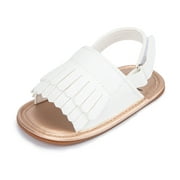 Meckior Baby Girls Shoes Infant Tassels Summer Sandals for Newborn 0-18 Months