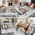thumbnail image 5 of Spring Flowers Area Rugs 8'x10', Washable Small Throw Rugs for Living Room Patio, Farmhouse Truck Black Plaid Wood Grain Indoor Outdoor Rug Non-Slip Low Pile Carpet Runner Reversible Floor Mats, 5 of 8