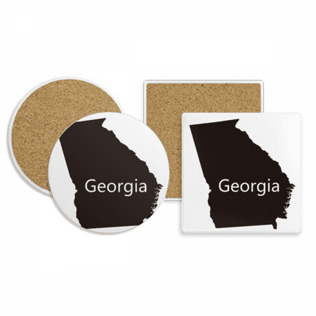 

America USA Map Outline Coaster Cup Mug Holder Absorbent Stone Cork Base Set