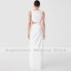 thumbnail image 2 of Vestido Midi recto a medida para mujer, traje de satén blanco con horquilla lateral, cuello redondo, para fiesta de boda, 2024, 2 of 5