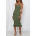 thumbnail image 6 of PRETTYGARDEN Women's Summer Midi Bodycon Dresses One Shoulder Strappy Tiered Ruffle Floral Boho Sun Dress, 6 of 7