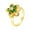Green, variant on Rotatable Crystal Flower Ring for Women - Adjustable Spinning Fidget Ring with Enamel Design, Sweet Valentine's Day Jewelry Gift (Multiple Colors)