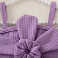thumbnail image 3 of Ulanda Toddler Baby Girls Clothes Summer Outfits Ruffle Sleeve T-shirt + Shorts Cute Girl Clothing Set 6M-4T (Purple, 9-12 Months), 3 of 6