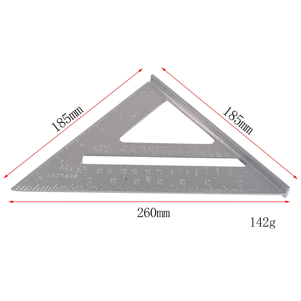 Square Design Tool Speed ​​7 inch 18 cm Imperial Aluminum Alloy Triangular Beam Angle Ruler 