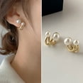 thumbnail image 3 of Pearl Ear-rings color gold, 3 of 4