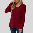thumbnail image 2 of Kogui Chandail à Col Roulé pour Femme Court Chandail à Manches Longues à Col Rond pour Femme 2025 Automne Imprimé Mignon Ample Tricoté Chandail à Enfiler Hauts Vêtements Tendance (Rouge, TG), 2 of 9