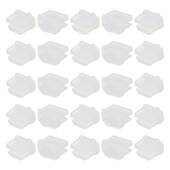 25pcs Laptop DP Port Duct Covers Caps Silicone Plugs Protectors for Mini Display Port Female End, Clear