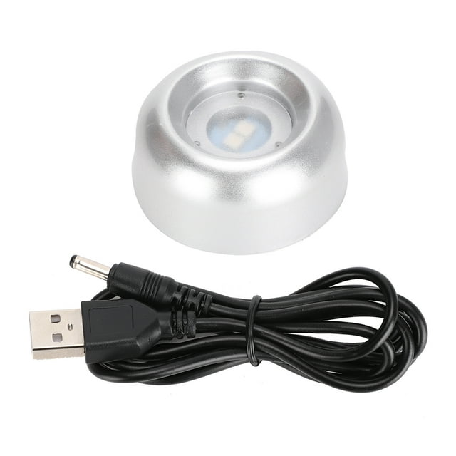 Rdeghly LED Light Base Silver Elf Colorful Lamp Luminous Holder Crystal Ball Display Stand,Light Base,Lamp Base
