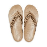 Crocs Womens Kadee II Leopard Printed Flip Flop Sandals