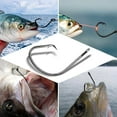 thumbnail image 2 of 100pcs Circle Hooks Saltwater High Carbon Steel Offset Fish Hooks Catfish Hooks Octopus J Hooks for Striped Bass Freshwater Saltwater Fishing, 2 of 6