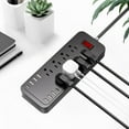 thumbnail image 2 of USB Charger Block Multiple Ports US Standard 2500W Power Strip Household Extension Board Socket With Control Buttons 8 Socket 6 USB Ports 2 Type-C Ports Plug Board, 2 of 6