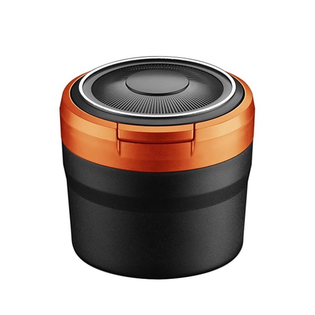 Ceniceros de coche con tapa y luz LED Cenicero portátil para coche Mini cubo de basura impermeable para viajes al aire libre uso doméstico