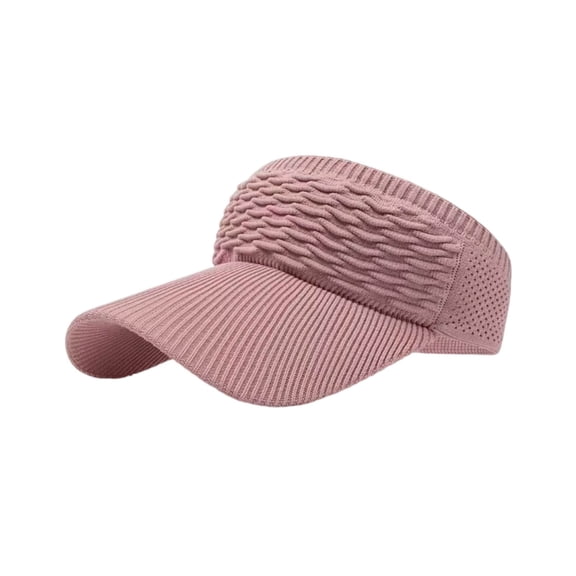 UV Protection Sun Visor Hat Wide Brim Knitted Running Visor for Women Ponytail Friendly Quick Drying Breathable Sports Cap for Golf Beach Tennis Summer Outdoor Elastic Lightweight