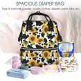 thumbnail image 5 of Xecao Cute Cow Print Sunflower D print Large Capacity Nappy Bag is a multi-functional waterproof travel backpack, perfect as a nursing bag or mummy backpack for women, 5 of 6