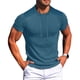 thumbnail image 2 of Mens Casual Manga Corta Botón Abajo Camisas Cuello Redondo Sólida Camisa de Parche para Al Aire Libre, Casual, Uso Diario, 2 of 7