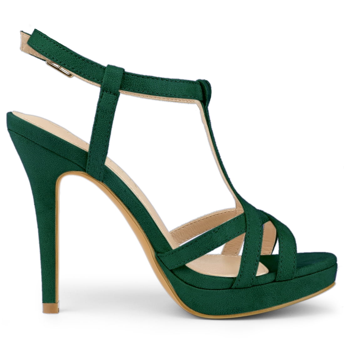 DARING DIVA Women's Slingback Stiletto Heel Sandals Emerald Green US 9/UK 7/EU 40