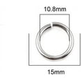 thumbnail image 2 of HDSupplies 100 Pieces - 304 Stainless Steel Jump Rings - 15mm - 12 Gauge (2mm Thickness), 2 of 2