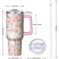 thumbnail image 2 of Sakura 40 oz Tumbler with Handle and Straw, Stainless Steel Insulated Travel Cup with Pink Cherry Blossom Floral Pattern, 2 of 5