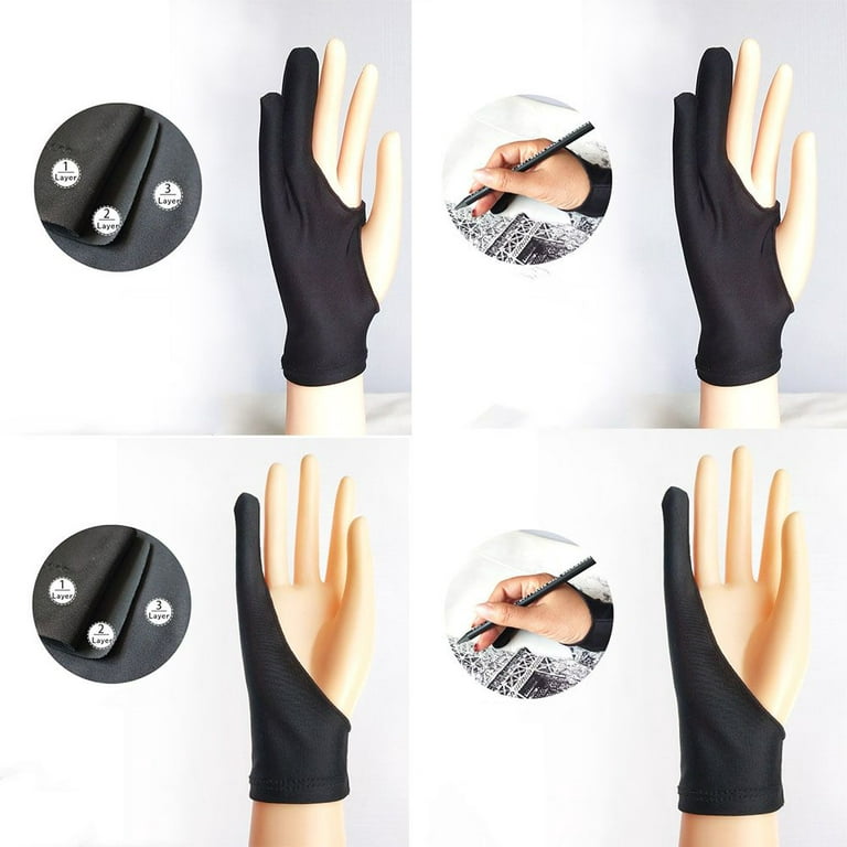 Absorb Sweat Tablet Capacitor Pen Touch Sketch Art Painting Glove Two  Fingers One Finger Anti-mistouch Glove L C 