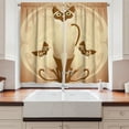 thumbnail image 2 of Ambesonne Animal Kitchen Curtains, 3 Siamese Cats, 55"x39", Pale Brown Tan, 2 of 3