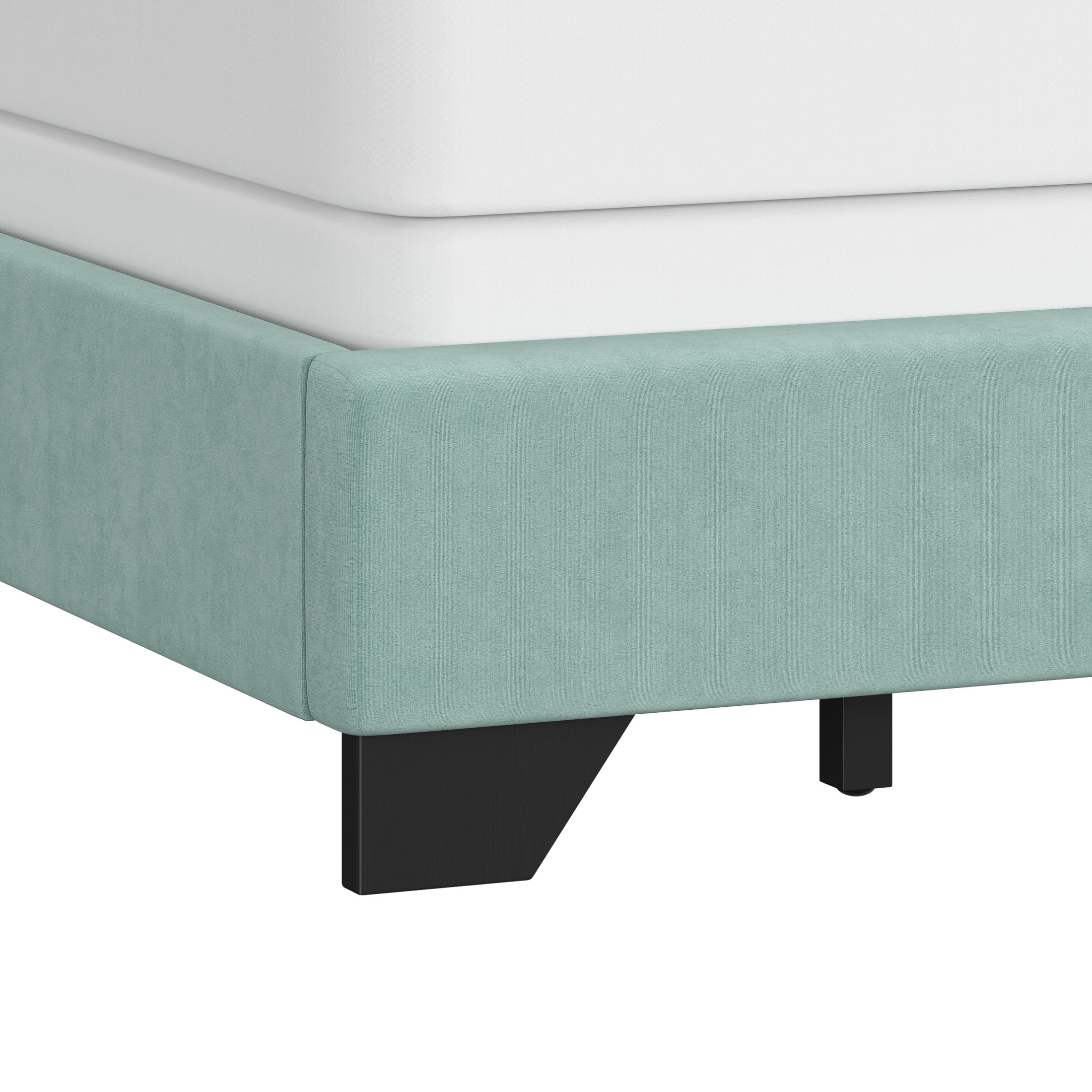 Reece Channel Stitched Upholstered Full Bed, Caribbean Green, by Hillsdale Living Essentials