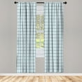 thumbnail image 3 of Ambesonne Blue Curtains, Square Wavy Lines Patterns, Pair of 28"x63", Almond Green Slate Blue, 3 of 5