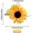 thumbnail image 2 of 2pcs Sunflower Wrist Corsage Wedding Wrist Corsage Yellow Hand Flowers Artificial Flowers Accessories for Bride Bridesmaid Festival Engagement Wedding Party Prom Suit Decorations, 2 of 9