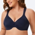 thumbnail image 6 of MELENECA Women's Minimizer Seamless Unlined Comfortable Plus Size Underwire Bra Navy Blue 46C, 6 of 6
