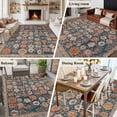 thumbnail image 5 of Blue Large Area Rug 8x10 FT, Non Slip Living Room Throw Carpet, Ethnic Modern Geometric Abstract Art Washable Soft Indoor Outdoor Carpet Non-Shedding Rug for Bedroom Dining Room, 5 of 9