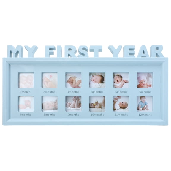 Hemoton Baby First Year Picture Frame 12 Month Milestone Photo Frame Baby Shower Gift
