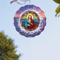 YUNAFFT Yard Wind Spinner Outdoor, Holy Mother Garden Wind Spinners for Outside, Great Gift & Outdoor Indoor Decoration, Jesus
