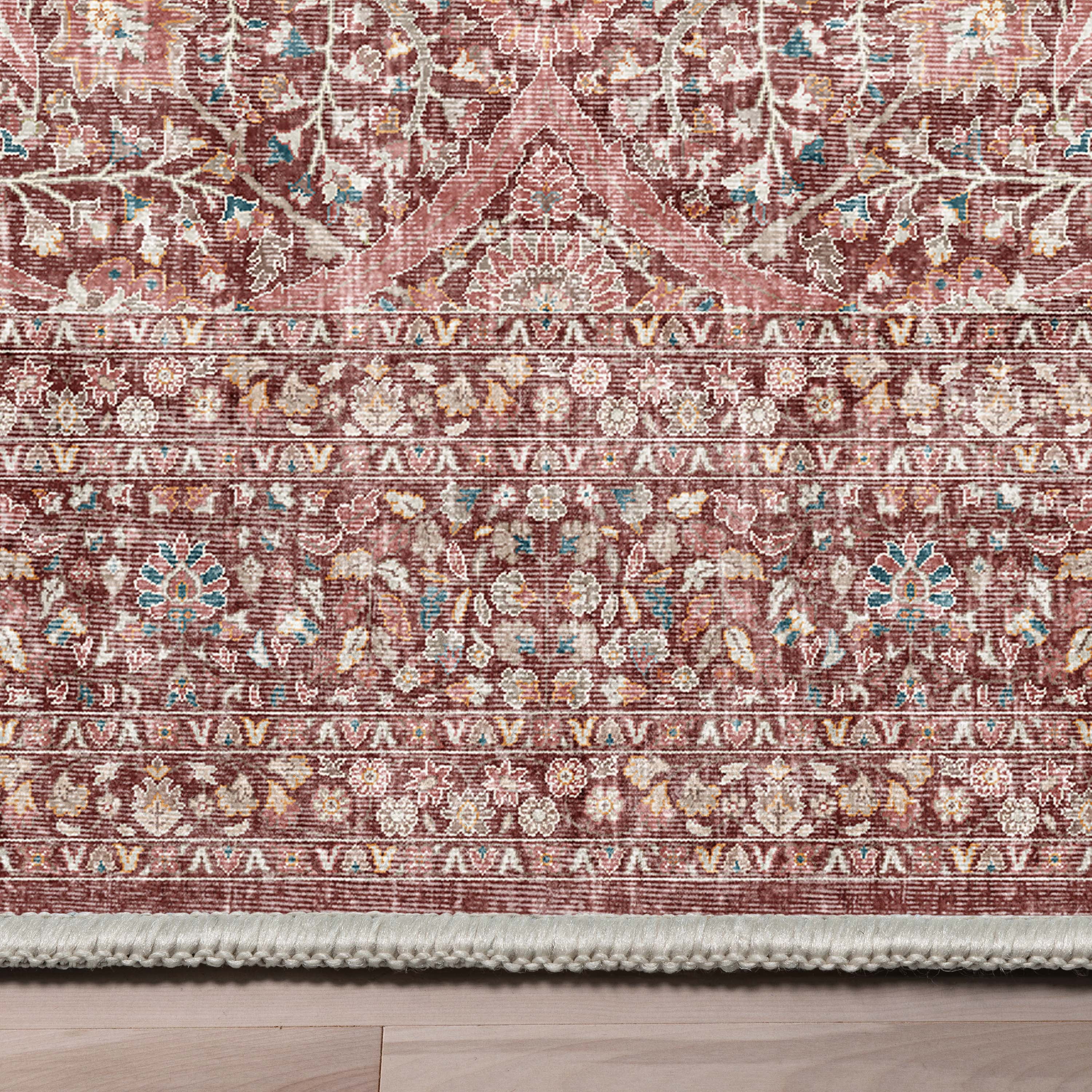 Well Woven Asha Isolde Vintage Oriental Red 5'3" x 7'3" Flat-Weave Area Rug
